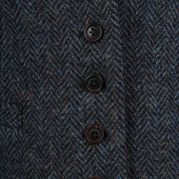 Walker Slater Iona Waistcoat Harris Tweed Herringbone, Navy size UK10 - Picture 4 of 11